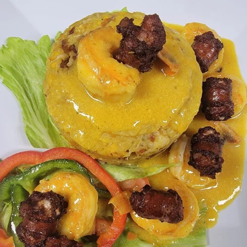 Mofongo de Longaniza - Mofongo with longaniza sausage